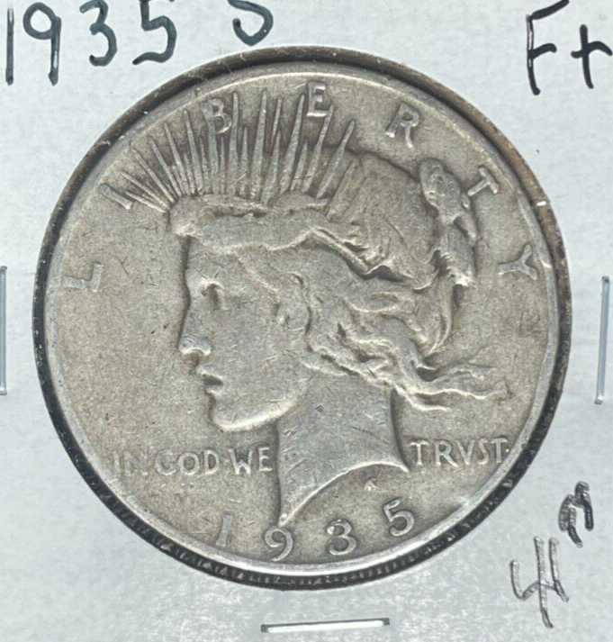 1935-S PEACE SILVER DOLLAR - FINE+  ~NICE COIN~