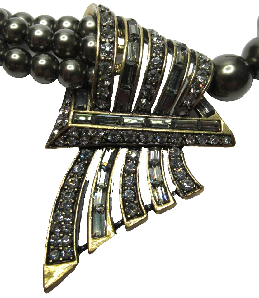 Collar de perlas sintéticas y cristal gris ahumado HEIDI DAUS Foto 2 de 3