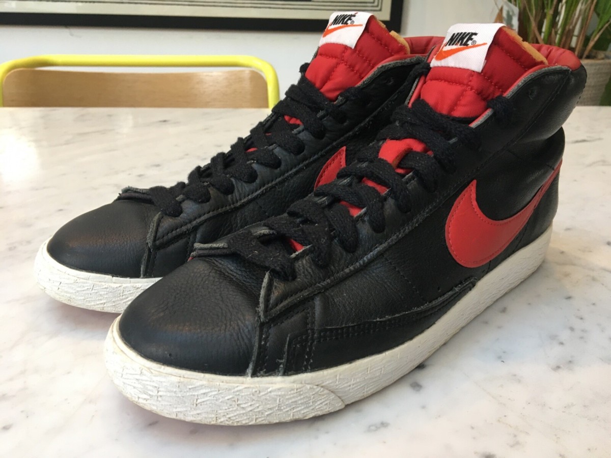 Nike Blazer Mid 77 black leather red UK UK