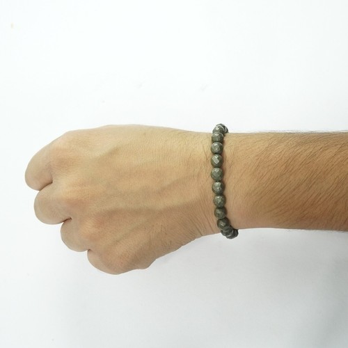 Workplace Balance Bracelet: Pyrite Round Cut Beads Bracelet - Picture 4 of 4