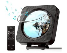 KC-909, Wall Mountable CD Player w/FM Radio Portable Remote Control USB , Black