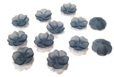 12 Vintage Matte Montana Sapphire Acrylic Flower 14mm Bead Cap Cupped Beads 5915