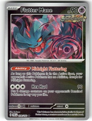 Flutter Mane 078/162 Rare Temporal Forces Pokemon Reverse Holo Near Mint