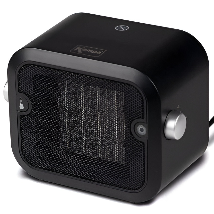Kampa Cuboid Compact Fan Heater Small Space Heater for Camping Campervan Caravan