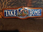 BLATZ” Beer Take Home Foil Over Cardboard Tavern / Store sign Vintage 18" X 6"