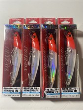 (4) Yo-Zuri Crystal 3D Minnow (F) Floating 1/2 oz, 4-3/8" Color Is Red Head New 