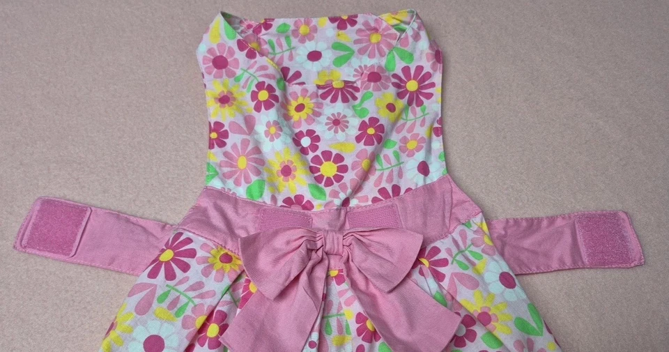 Smoochie Pooch Multi Floral Apron Dress~VGC~Sz L - Image 4 of 4