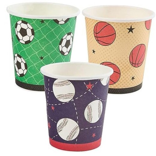 300 3oz Bathroom Cups Sports Theme - Kids Bathroom Cups for Mouthwash, Sports