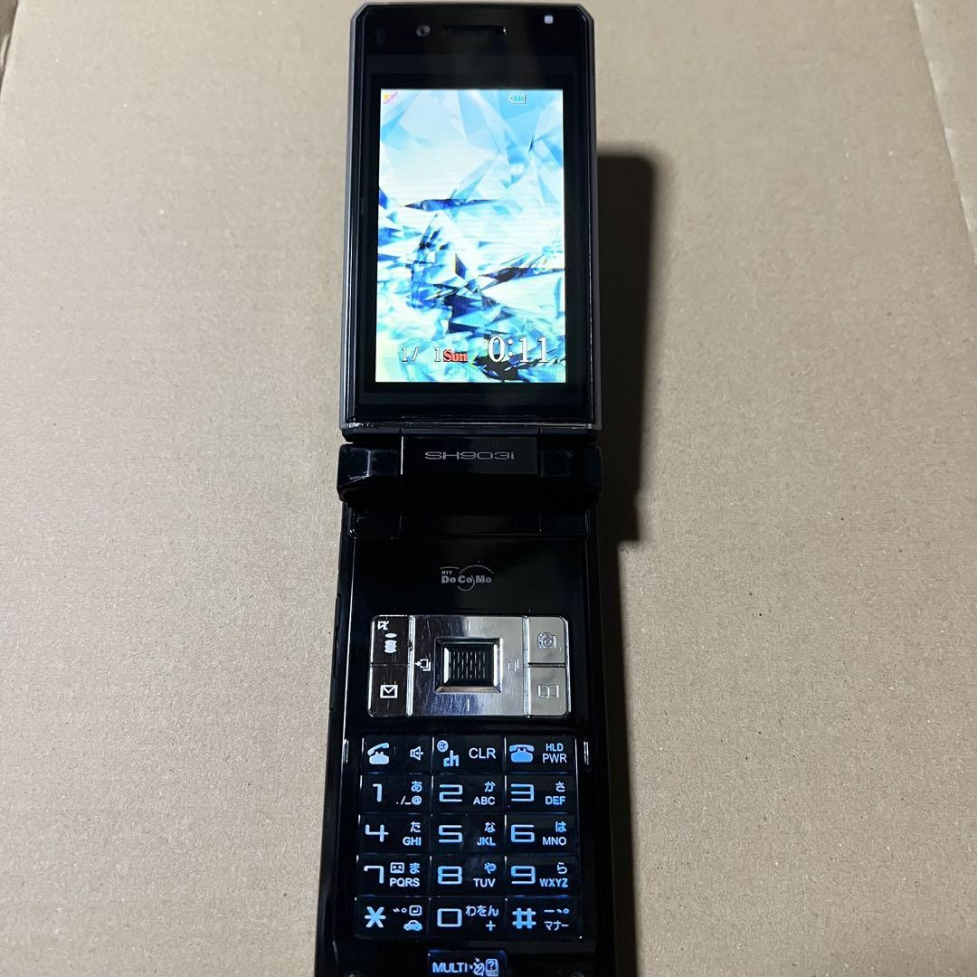Docomo Foma Sh903I Black Mobile Phone Japan Flip Phone