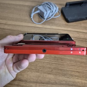 Nintendo 3DS Flame Red Console - W/ Charger/Dock/Stylus - CLEAN & TESTED