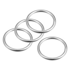 316 Stainless Steel Round Welded Circle O-Ring 35mm 1.38" ID 4mm Thickness 4pcs