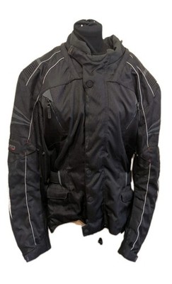 ARMR Moto schwarze wasserdichte Motorradjacke mit Rüstung, Größe UK XL, EU52, US42.