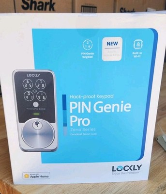 LOCKLY  Pin Genie Pro Satin Nickel Deadbolt Apple Home Key Wi-Fi Smart Lock