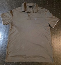 Emporio Armani Men's Three-Button Polo Small Brown Cotton Blend Great Condition