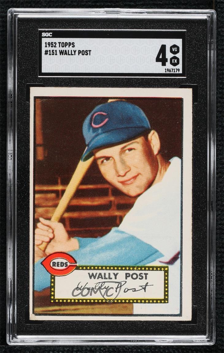 1952 Topps Wally Post (White Back) #151 SGC 4 Rookie RC