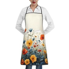 Women Men Bib Chef Baking Apron Pockets Kitchen BBQ Cooking Grilling 1 PCS