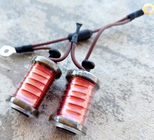 1.25" 8-32 Tattoo Machine 7.5 Wrap Brown Washers Wires Clear Shrink Forward Red