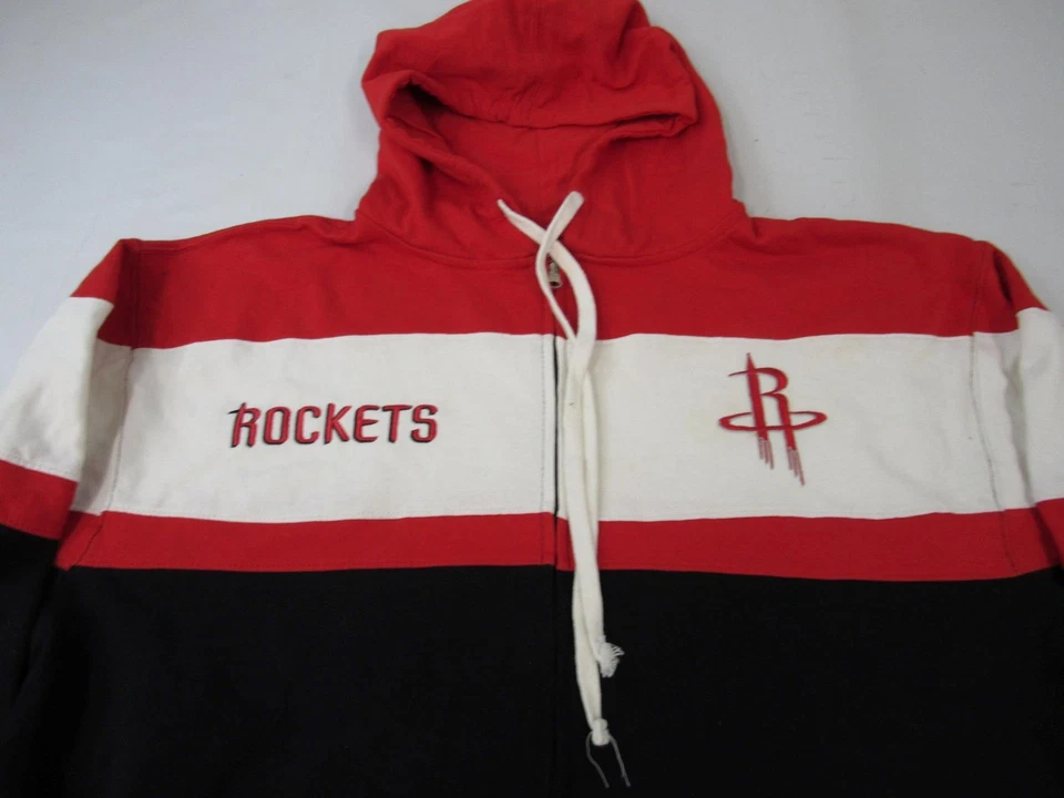 New Houston Rockets Mens Size 2XL 2XLarge Red Full Zip Hoodie Jacket - Image 2 of 4