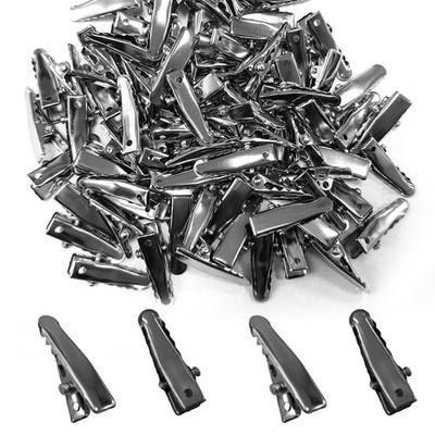 120PCS Silver Metal Small Alligator Hair Clips - Crocodile Clips for Hair Access