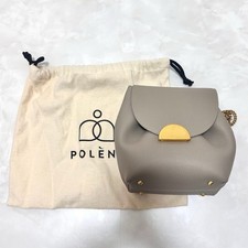 Borsa a tracolla Polène Numero un mini Greige corpo in pelle e tessuto Donna ...
