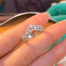 2Ct Marquise Cut Lab Created Diamond Womens Engagement Band 14KWhite Gold Plated