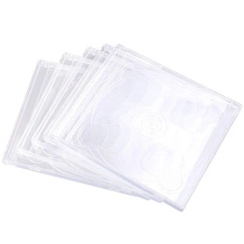 5 Pcs Dual CD Case Clear Porta Archiviazione Custodia Trasparente