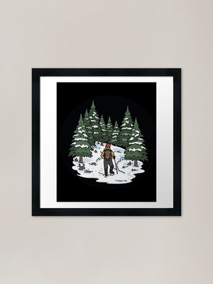 Winterwanderung Stille gerahmter Kunstdruck gerahmtes Wandbild Poster Leinwanddruck Bild