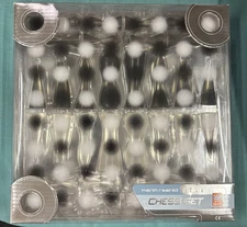 Karim Rashid Black White Chess Set with Case Box Bozart, Year 2001