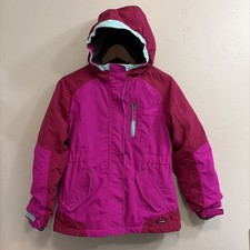 Lands  End Pink Squall Parka Waterproof Insulated Winter Girls Medium Size 10-12