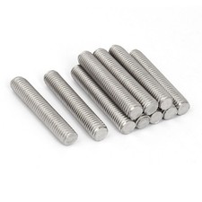 10 Pcs M10 x 55mm 1.5mm Pitch Fully Threaded Rods Fasteners