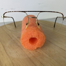 Vintage Luxottica Tortoise 145 Aviator glasses Frame Italy 57 18 Half Rim Case