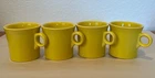 Fiestaware Coffee Mugs Set of 4 Sunflower Yellow O-Ring Handle HLC Fiesta Ware