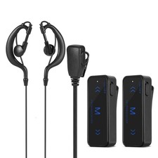 2PCS 400-470MHz Mini Walkie Talkie 2Way Radio Transceiver & Earpiece Headset USB
