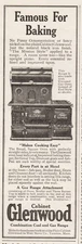 1910 Weir Stove Co Taunton MA Glenwood Coal Kitchen Range Famous for Baking Ad