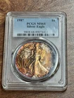 1987 American Silver Eagle PCGS MS68 Monster Toning Toned Coin (Slab1071) (TNO)