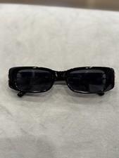 Balenciaga BB0096S 001 Rectangle Black Plastic Sunglasses Women Designer 130mm