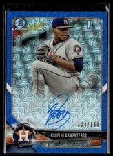 2018 Bowman Chrome Prospects Autographs Blue Refractor Mega Rogelio Armenteros