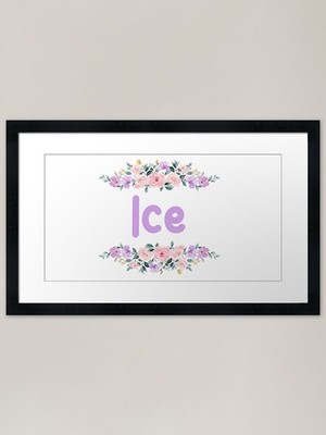 Purple Flower Ice Name Label Framed Framed Wall Art Poster Canvas Print Picture