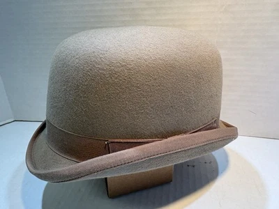 Hellbrauner Pelz Filz Derby Hut Größe 7 5/6 Damen DeRegnaucourt Ltd Reitsport schön - Bild 1 von 4