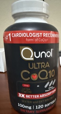 Qunol Ultra CoQ10 100 mg Supplement 3x Better Absorption 120 Exp 09/2027+
