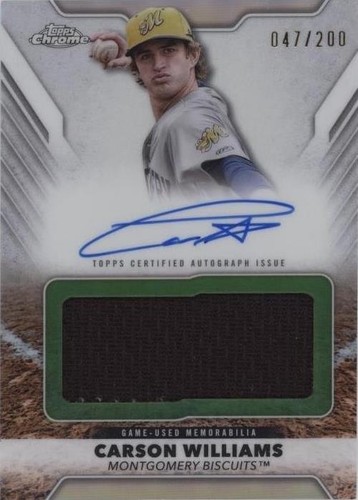 2025 Topps Pro Debut Carson Williams Auto Blue Foil /150 Rays | eBay