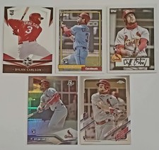LOT (5) MLB ST. LOUIS CARDINALS DYLAN CARLSON TOPPS PRISTINE CHROME