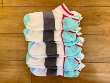 ASICS Quick Lyte Cushion Low Cut Running Socks Girls Youth Large - 5 Pair Set