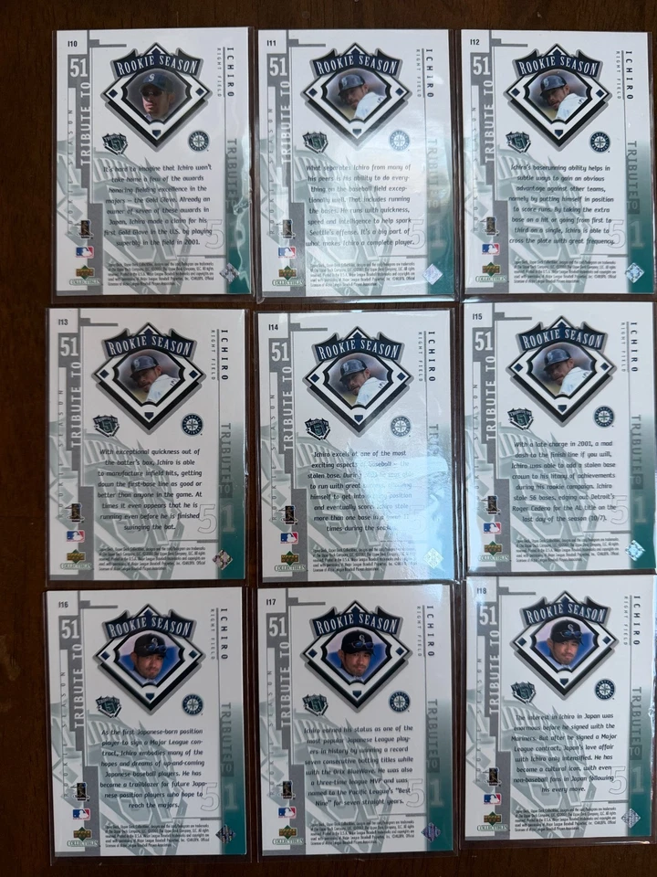 2001 UPPER DECK ICHIRO TRIBUTE TO 51 全套 25 张卡 — 第 4/4 张图片