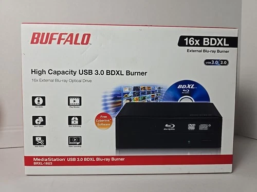 BUFFALO MediaStation 16x External BDXL Blu-ray Burner  Disk drive BRXL-16U3 