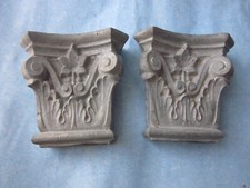 38297b Paar Zink Ornamente 311 Türstock Gründerzeit  Zinc ornaments 9x9x4cm