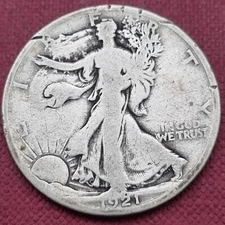 1921 S Walking Liberty Half Dollar 50c Circulated #58271