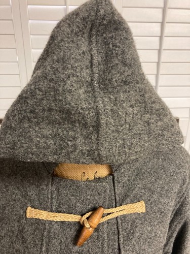 POLO RALPH LAUREN Women's 4 Gray Wool Hooded Toggle Front Duffle Coat Jacket - Picture 5 of 11