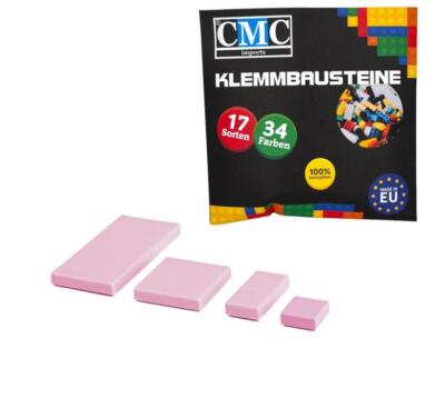 120 Klemmbausteine Fliesen Tile Noppen Bausteine Kacheln Fliese hell Rosa