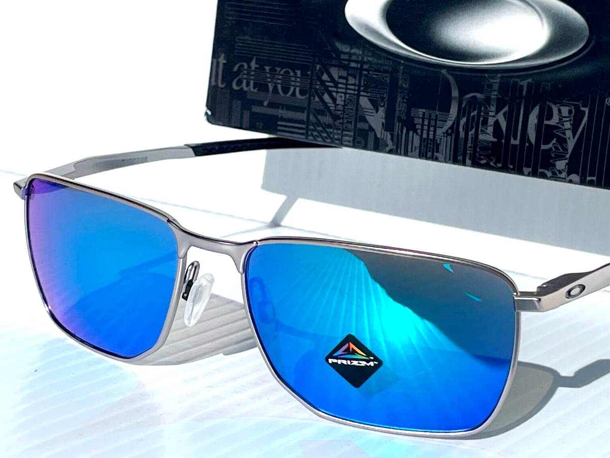 NEW Oakley EJECTOR Satin Chrome PRIZM Sapphire Lens Sunglass NEW Oakley EJECTOR Satin Chrome PRIZM Sapphire Lens Sunglass